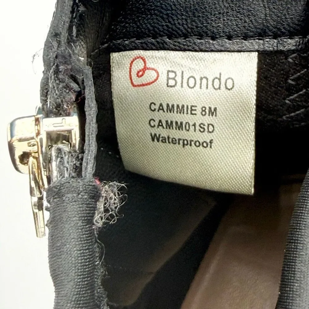 Blondo Cammie Black Waterproof Booties in Black Side Zip - Women’s US 8M
